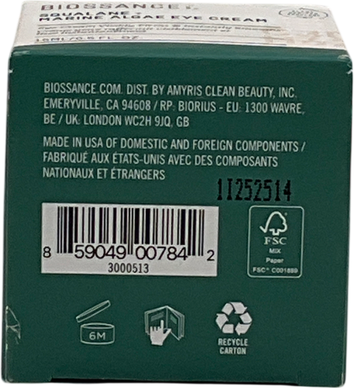 BIOSSANCE Squalane And Marine Algae Eye Cream 15ml