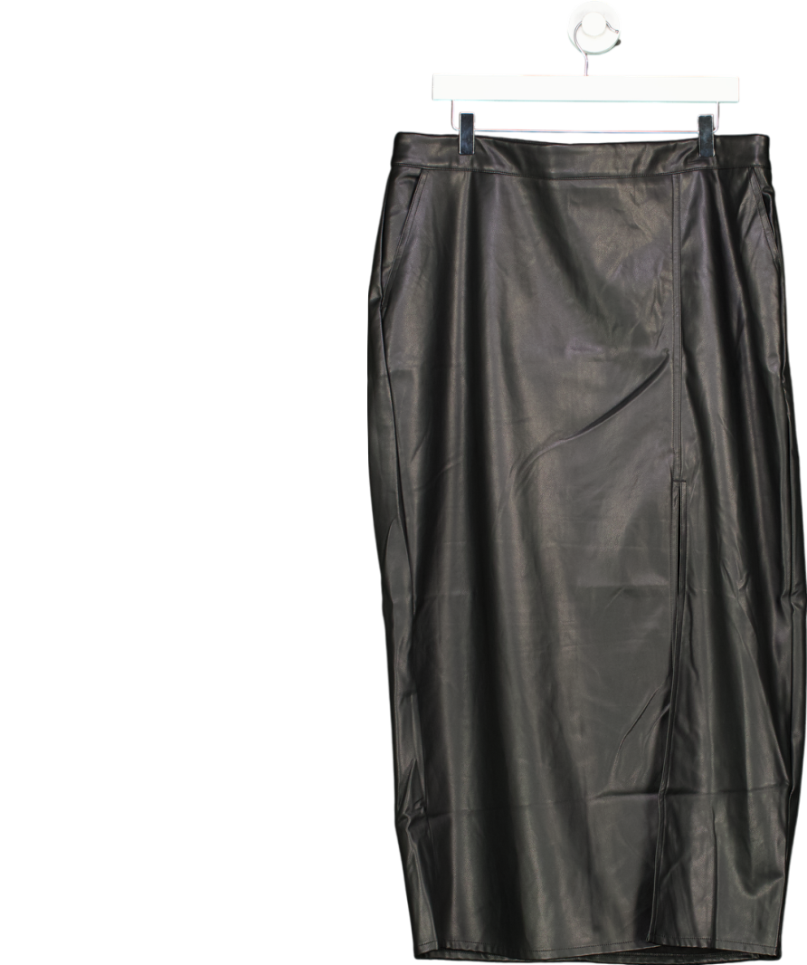 ASOS Black Faux Leather Maxi Skirt UK 18