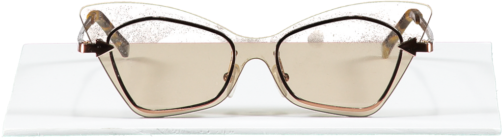 Karen Walker Brown Mrs Brill Sunglasses  in case