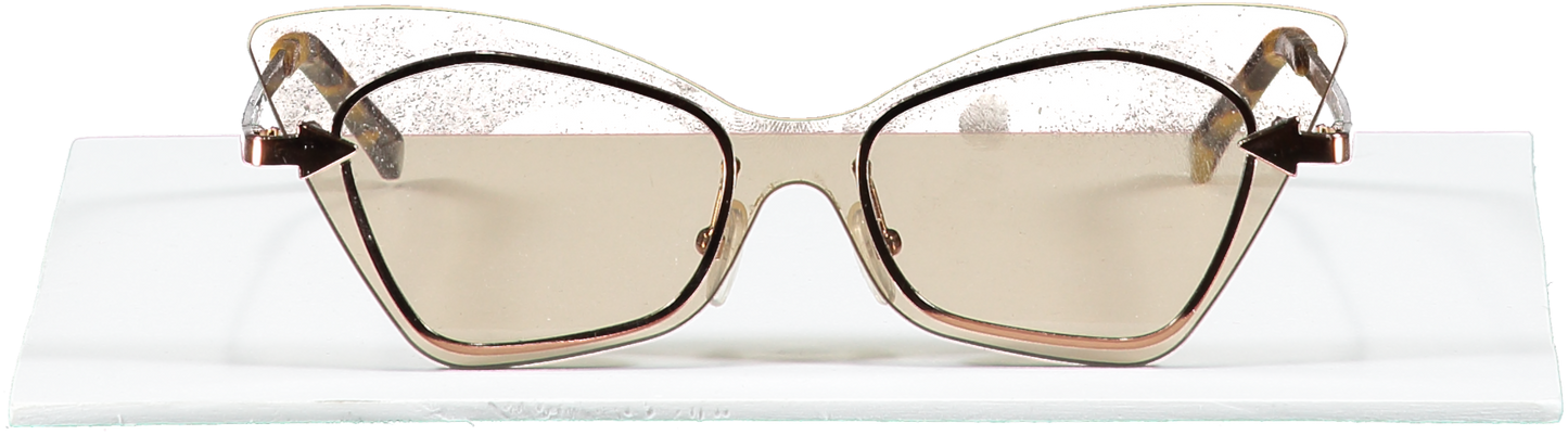 Karen Walker Brown Mrs Brill Sunglasses  in case