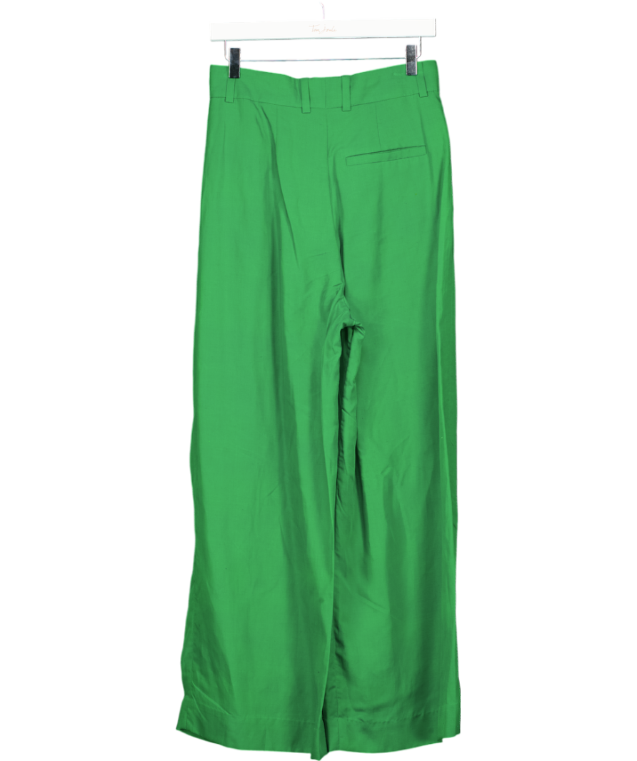 cos Green High-waisted Wide-leg Trousers UK 8