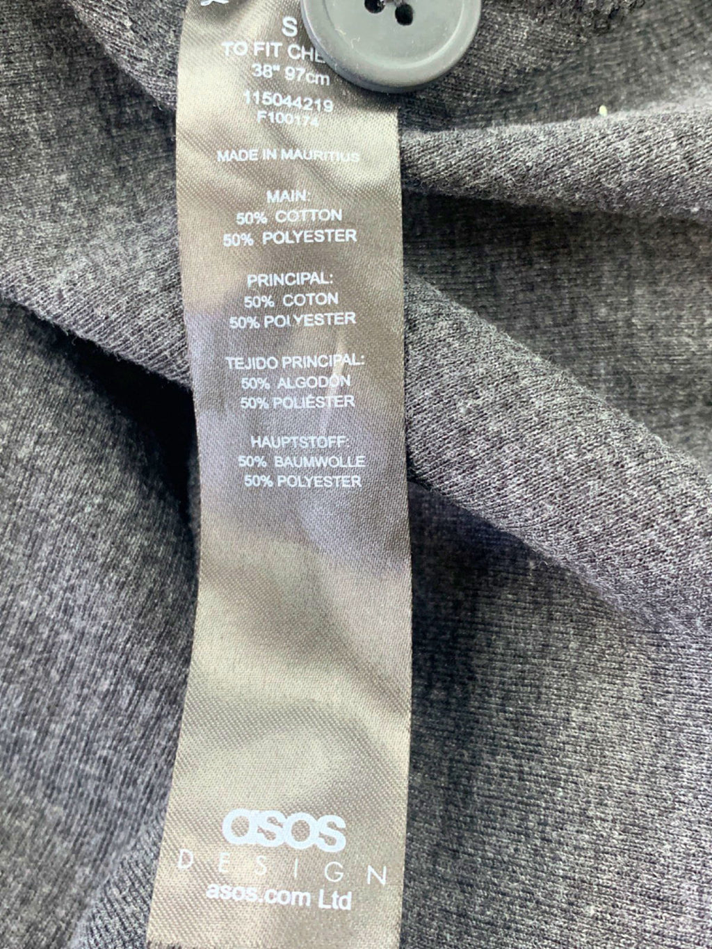 ASOS Grey Waffle Button Down Shirt UK S