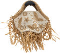 Never Fully Dressed Cream Raffia Cove Mini Bag UK S