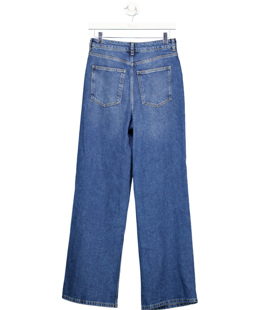 New Look Mid Blue Adalae High Waisted Wide Leg Jeans UK 8