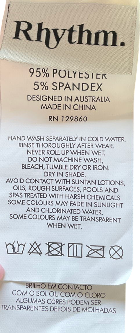 Rhythm Blue Wave Break Cross Back Top UK M