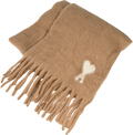 AMI PARIS Camel Beige Alpaca Blend Off Ami De Coeur Scarf