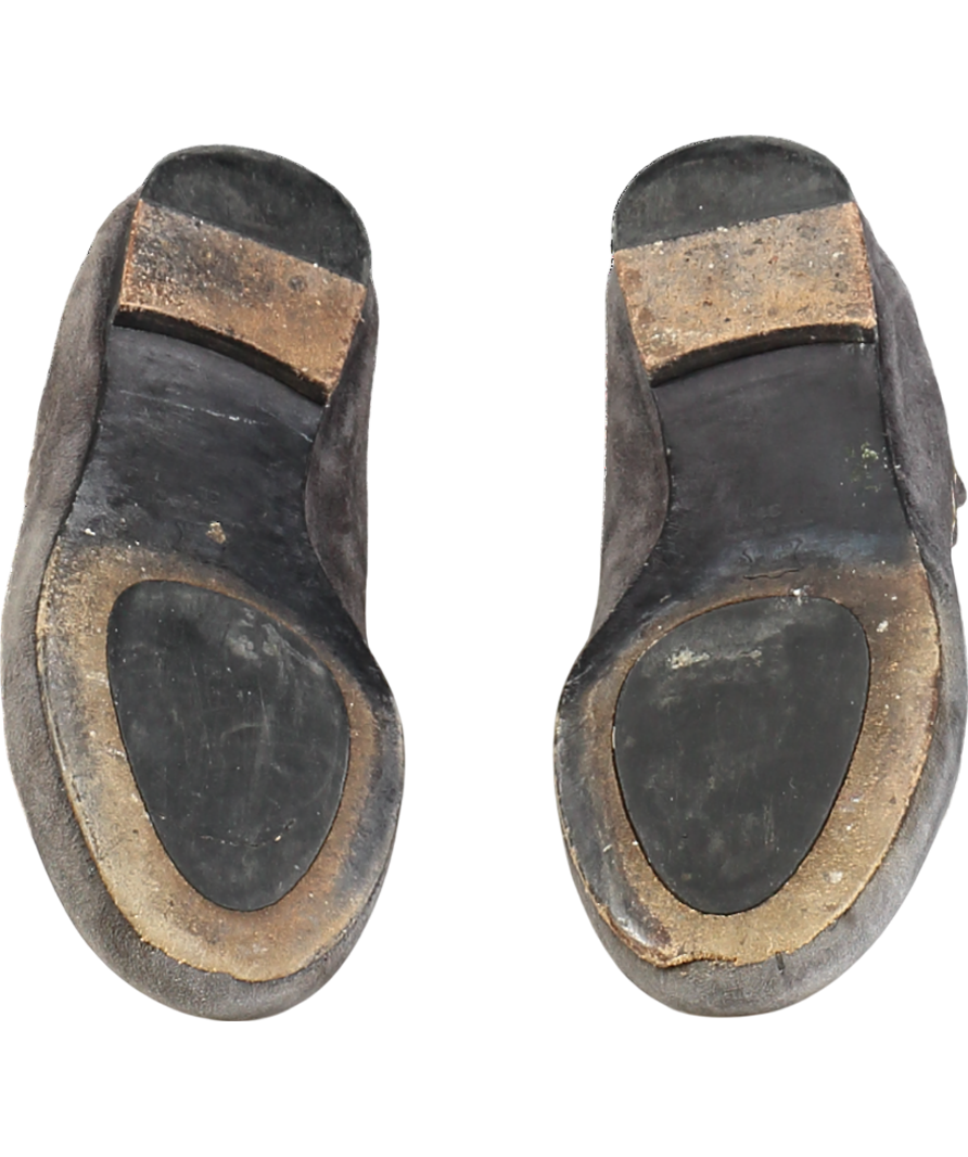 CHLOE Grey Suede Pumps With Gold Eyelets UK 12.5 EU 31 👼