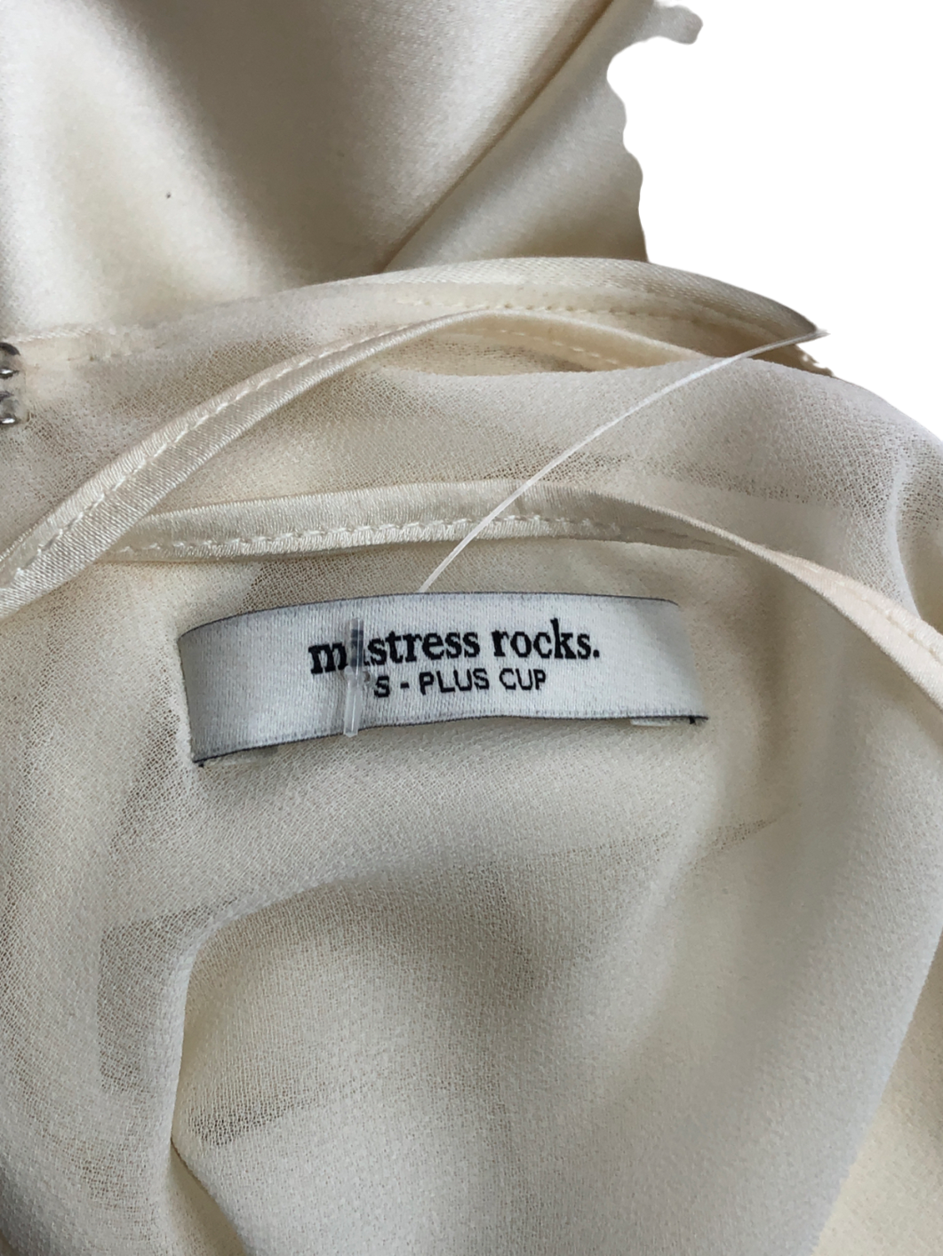 Mistress Rocks Cream Satin Slip Dress UK S