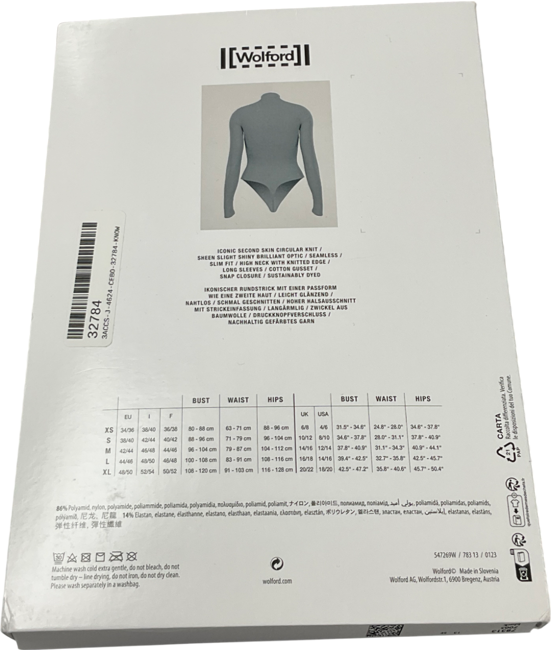 Wolford Black Buenos Aires String Bodysuit UK S