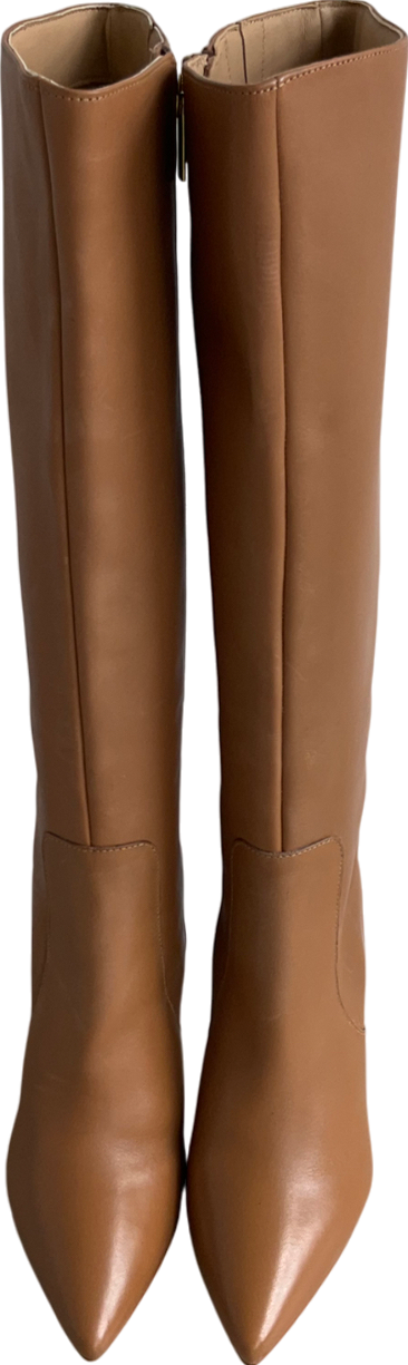 SOSANDAR Brown Stiletto Knee High Boots UK 6 EU 39 👠