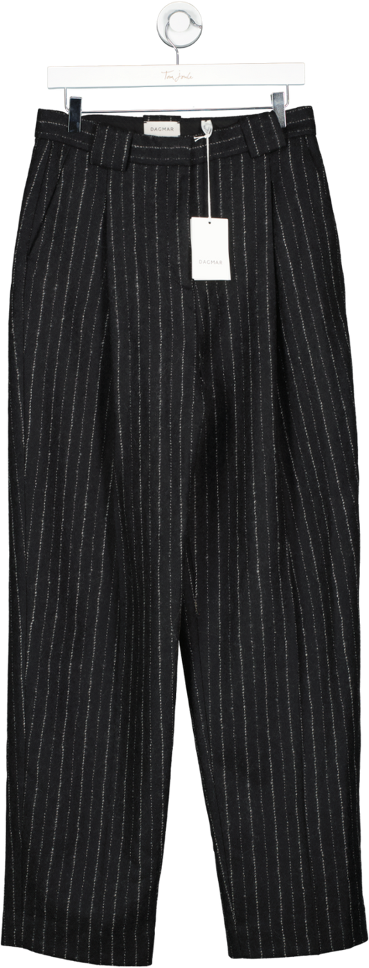 Dagmar Black Valerie Trousers In Pinstripe UK 12