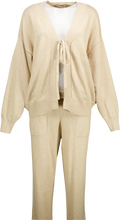 FREE PEOPLE BEACH 2-piece Knitted Beige Solar Sweater Lounge Set UK S