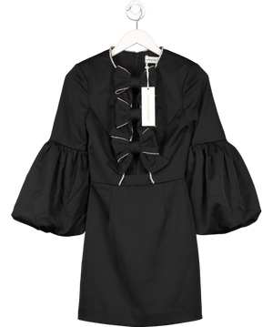 Rebecca Vallance Augustine Crystal-trim Bow-front Mini Dress In Black Us4 UK 8