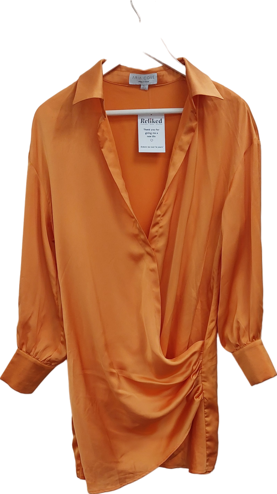 Aria Cove Orange Jessica Shirt Dress UK 8