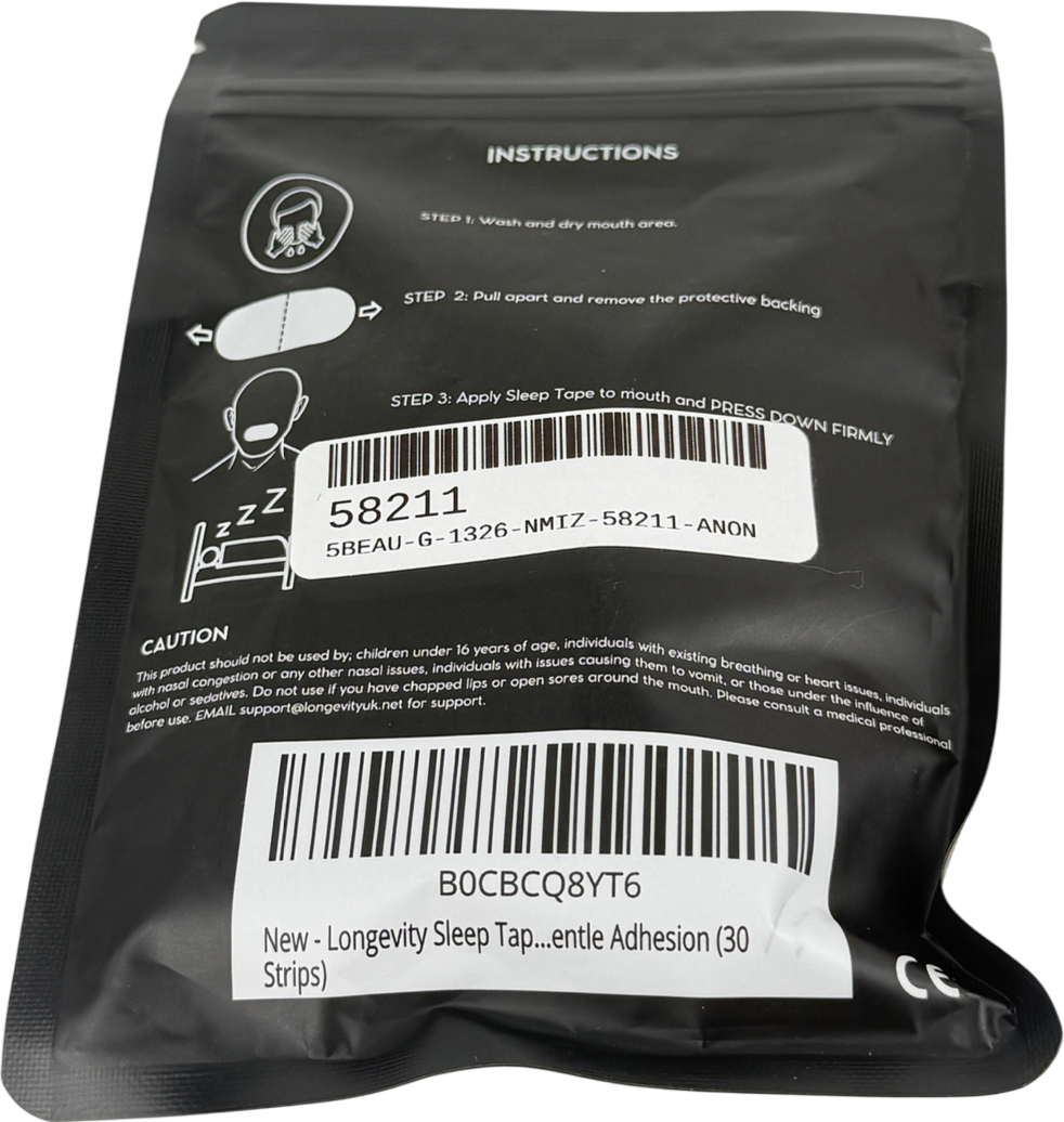 Longevity Tape Strips Black - 30 Strips 30 stripes