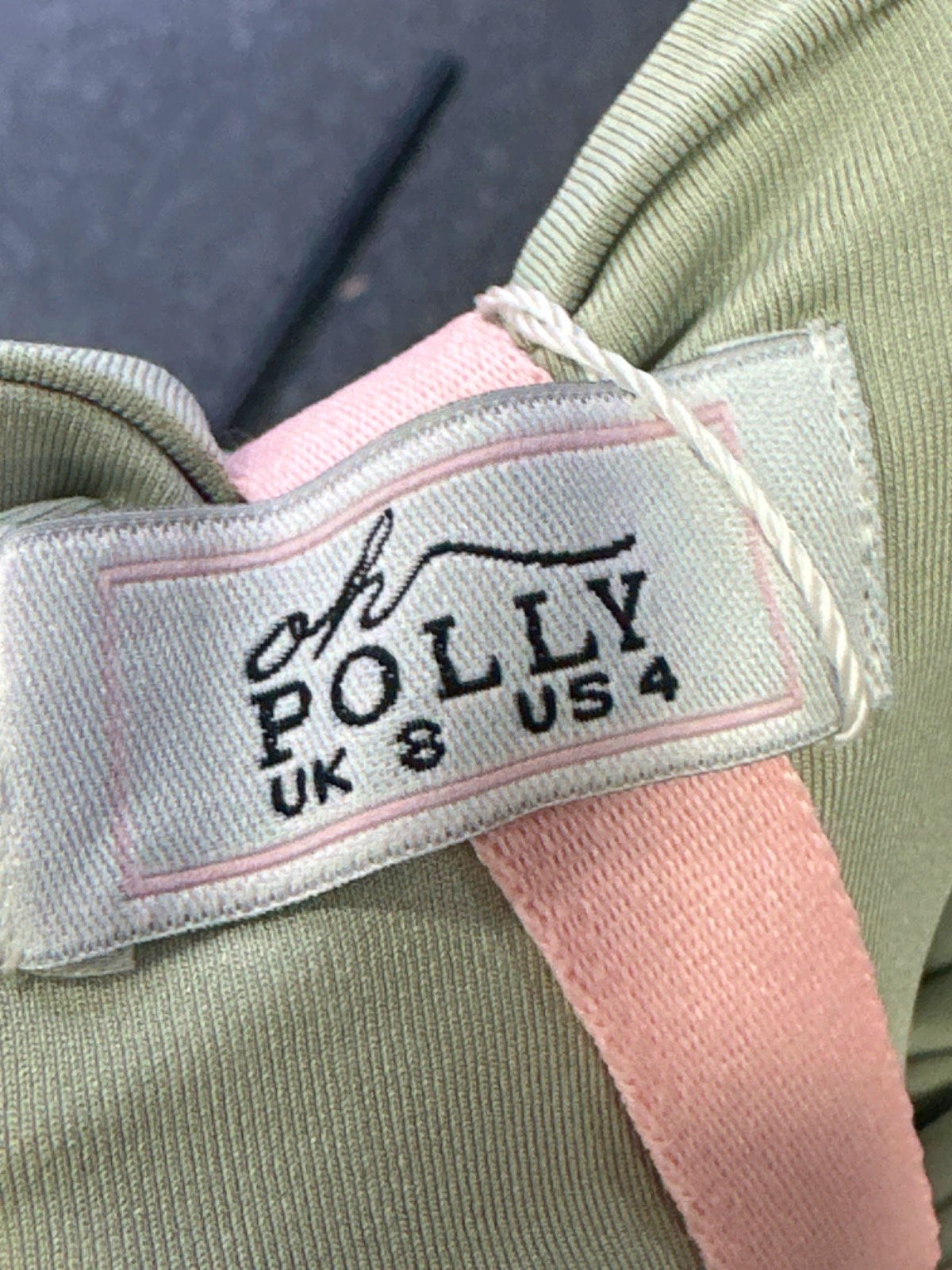 Oh Polly Sage Green Ruched Bodycon Mini Dress UK 8