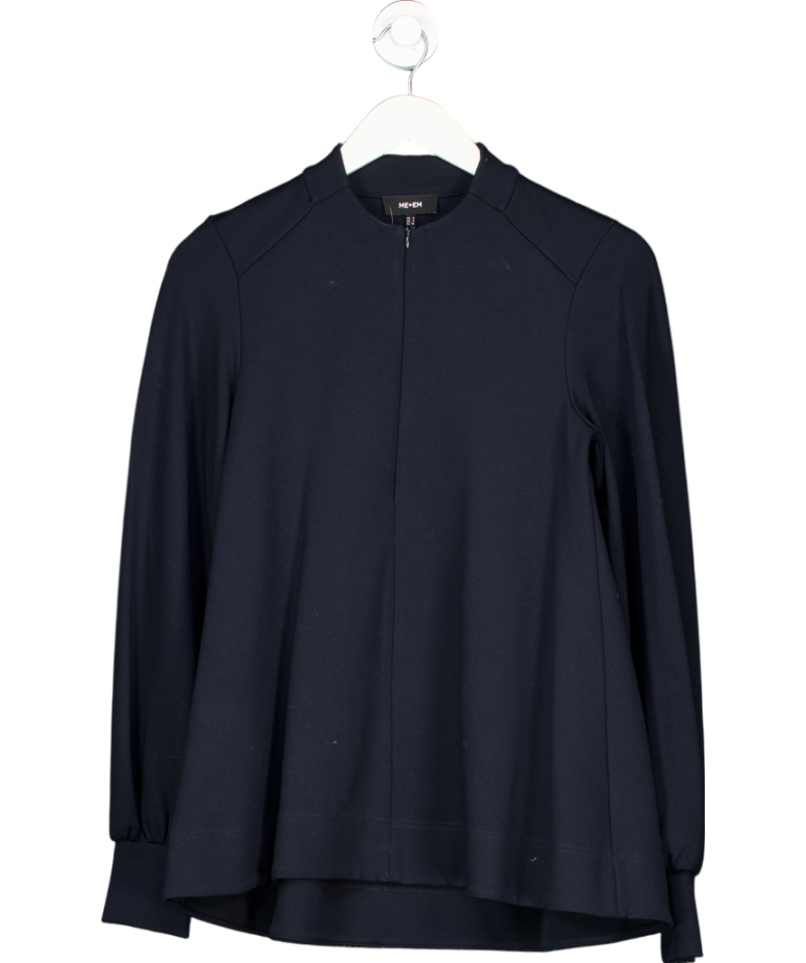 ME+EM Blue Tailoring Balloon Sleeve Swing Top UK 8