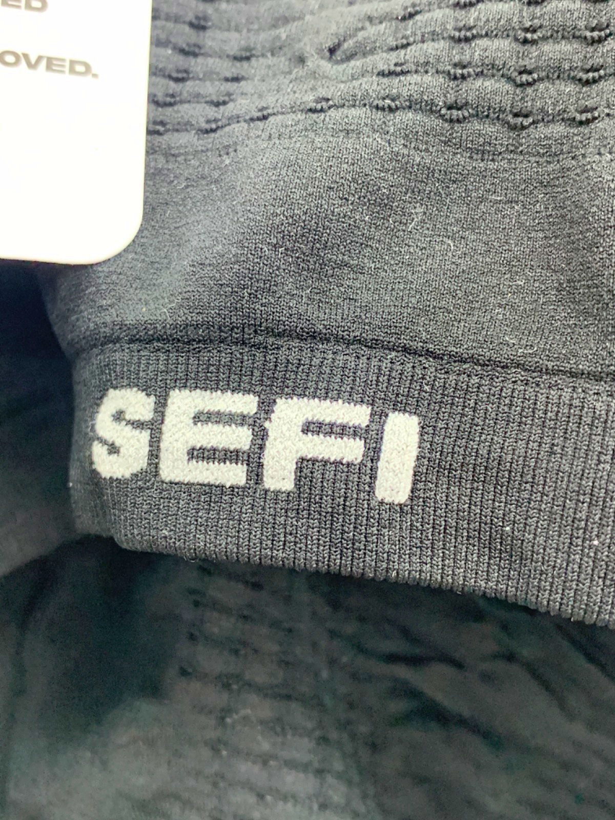 Sefi Black Waffle Asymmetric Bandeau Bra UK M