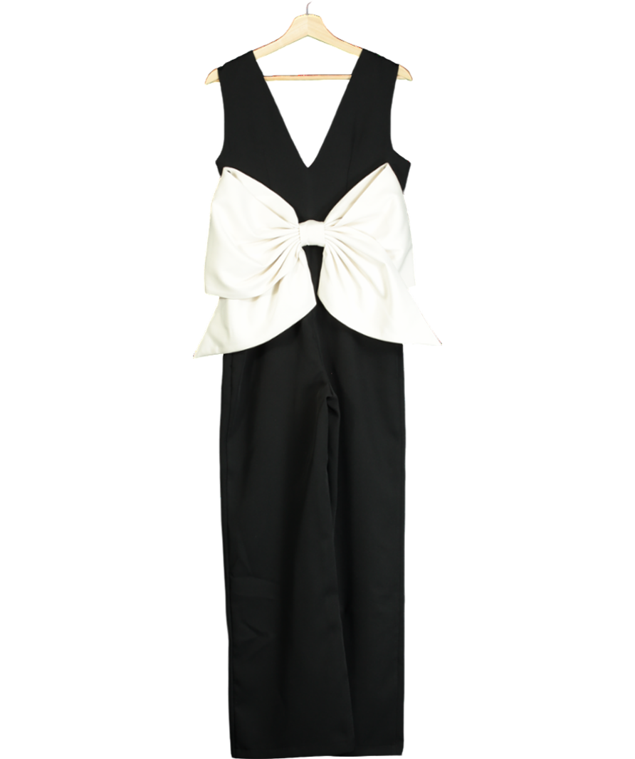 Next Black Bow Back Detail Jumpsuit UK 6
