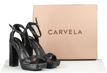 Carvela Kianni Black Crystal Embellished Platform Sandals Bnib UK 3 EU 36 👠