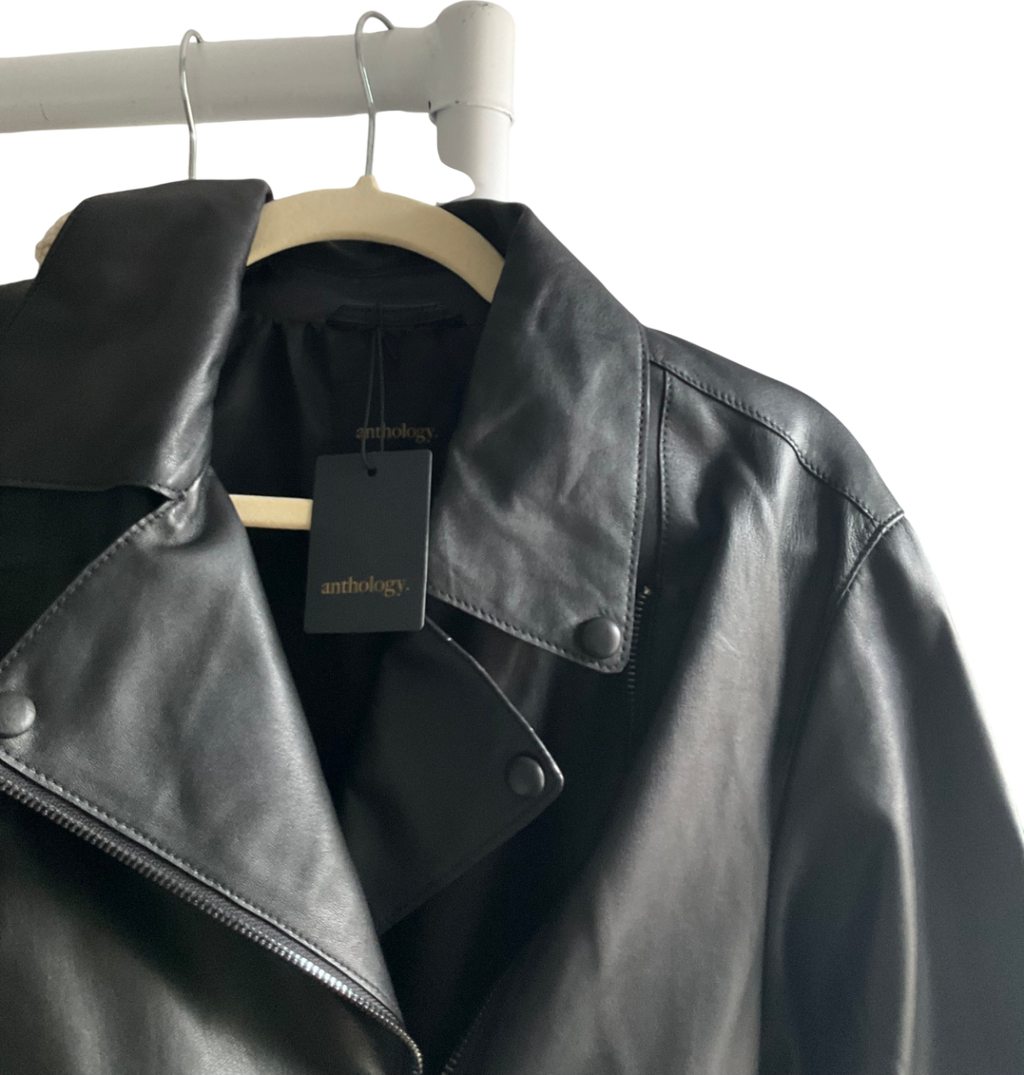 Anthology Black Leather Biker UK 14