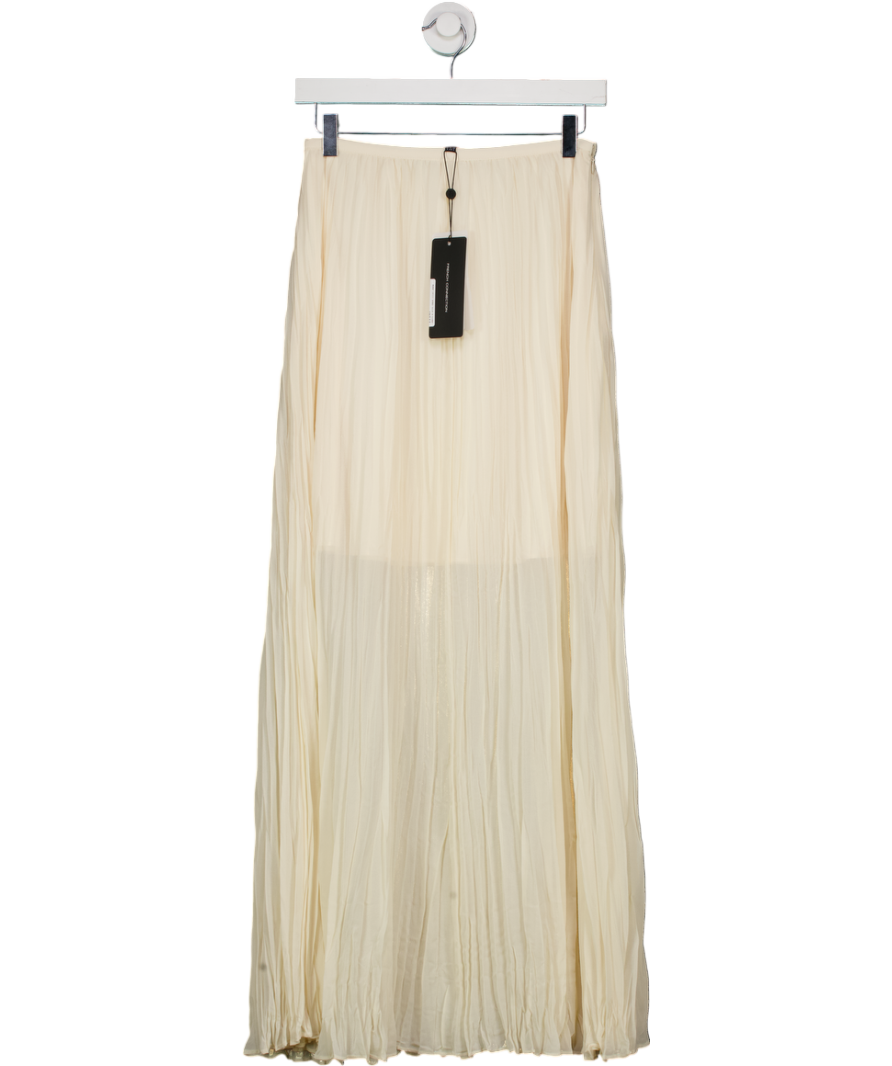 French Connection Cream Saylor Pleated Overlay Maxi Skirt UK 6