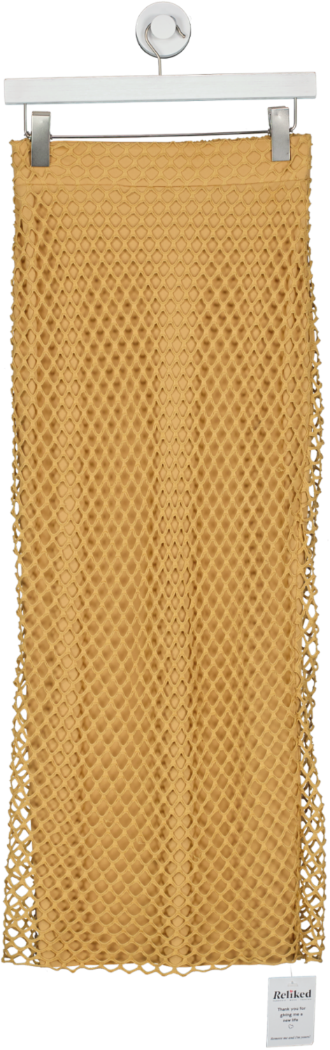Bogdar Brown Double Layer Net Midi Skirt UK 8