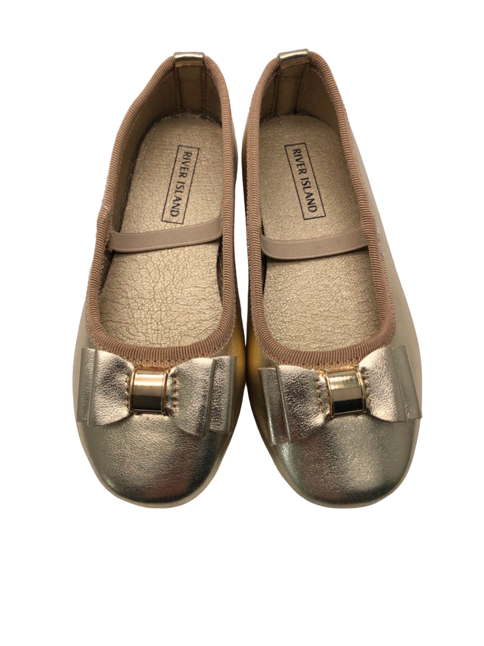 River Island Gold Ballet Flats Infant Size 9