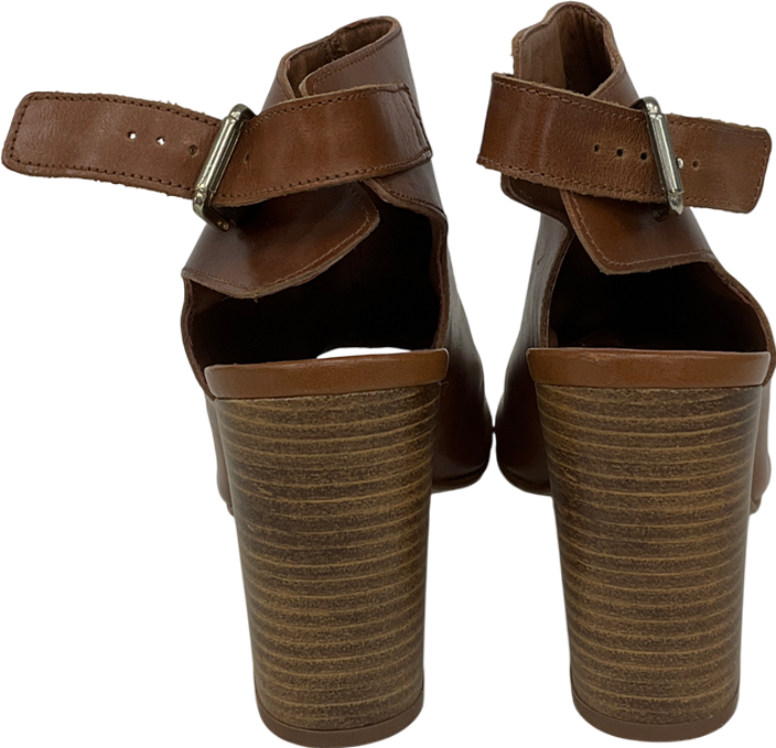 Carvela Brown Block Heel Open Back Sandal UK 5 EU 38 👠