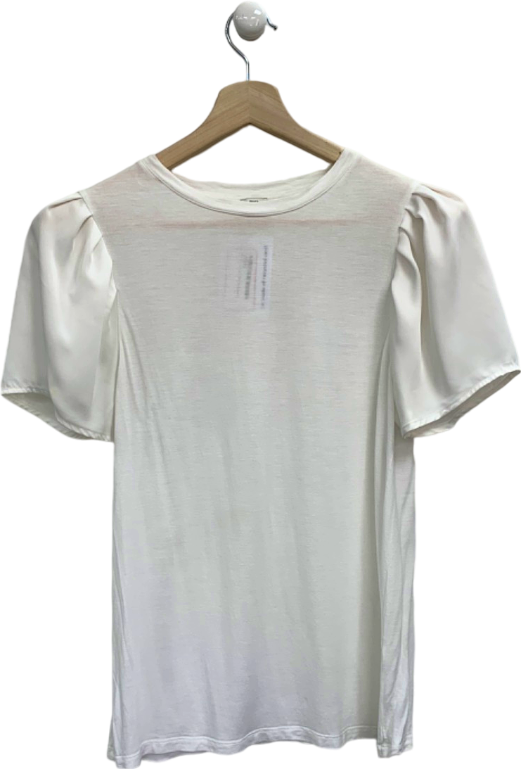 River Island White Puff Sleeve T-shirt UK 12