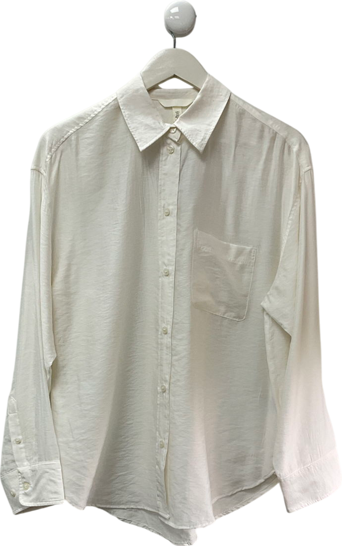 H&M White Oversized Linen Shirt UK S