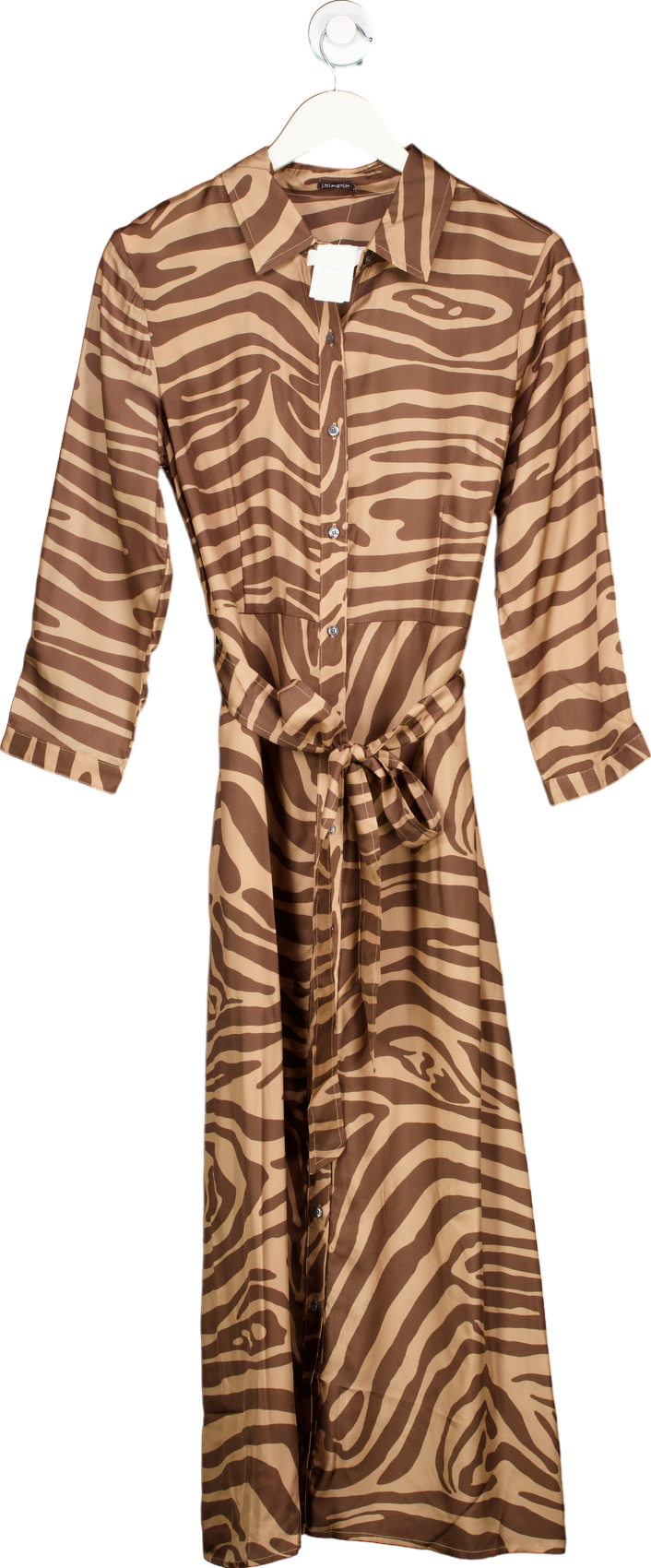 J.McLaughlin Dark Brown/Light Brown Bengal Row Dress UK M