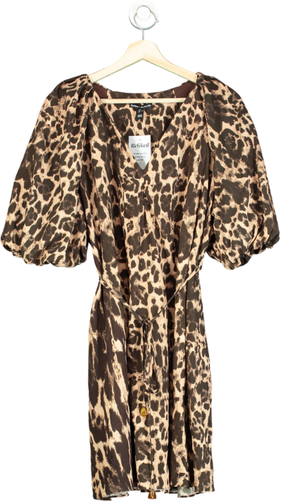 River Island Brown Leopard Print Dress UK 14