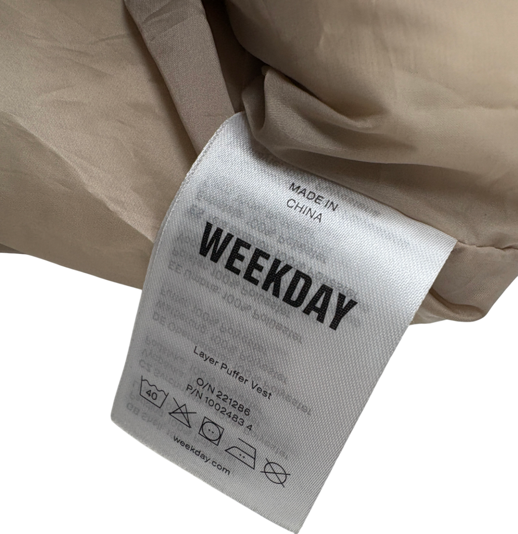 Weekday Beige Layer Puffer Gilet UK XL