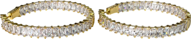 Metallic Crystal Gold Earrings