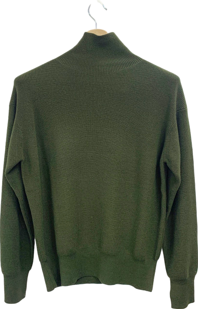 Studio Nicholson Green Carey SNM-8985 Naval Rib Combat Green Jumper UK M