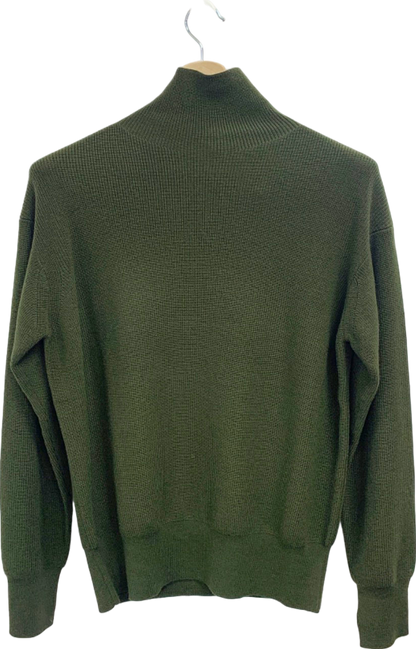 Studio Nicholson Green Carey SNM-8985 Naval Rib Combat Green Jumper UK M