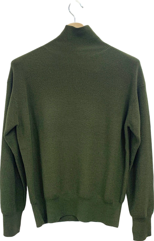 Studio Nicholson Green Carey SNM-8985 Naval Rib Combat Green Jumper UK M