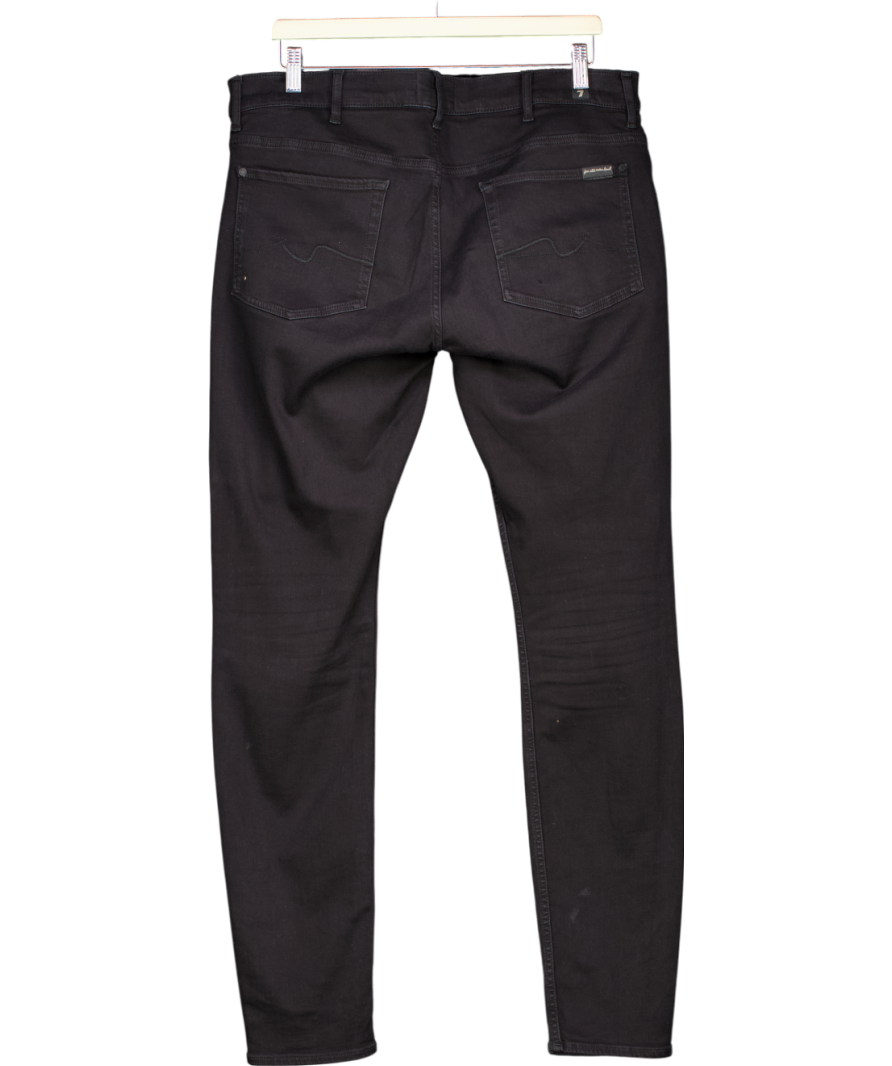 7 For All Mankind Black Ronnie Comfort Luxe Tapered Jeans W36