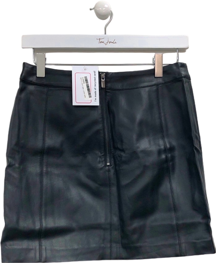 Oasis Black Leather Mini Skirt UK 8