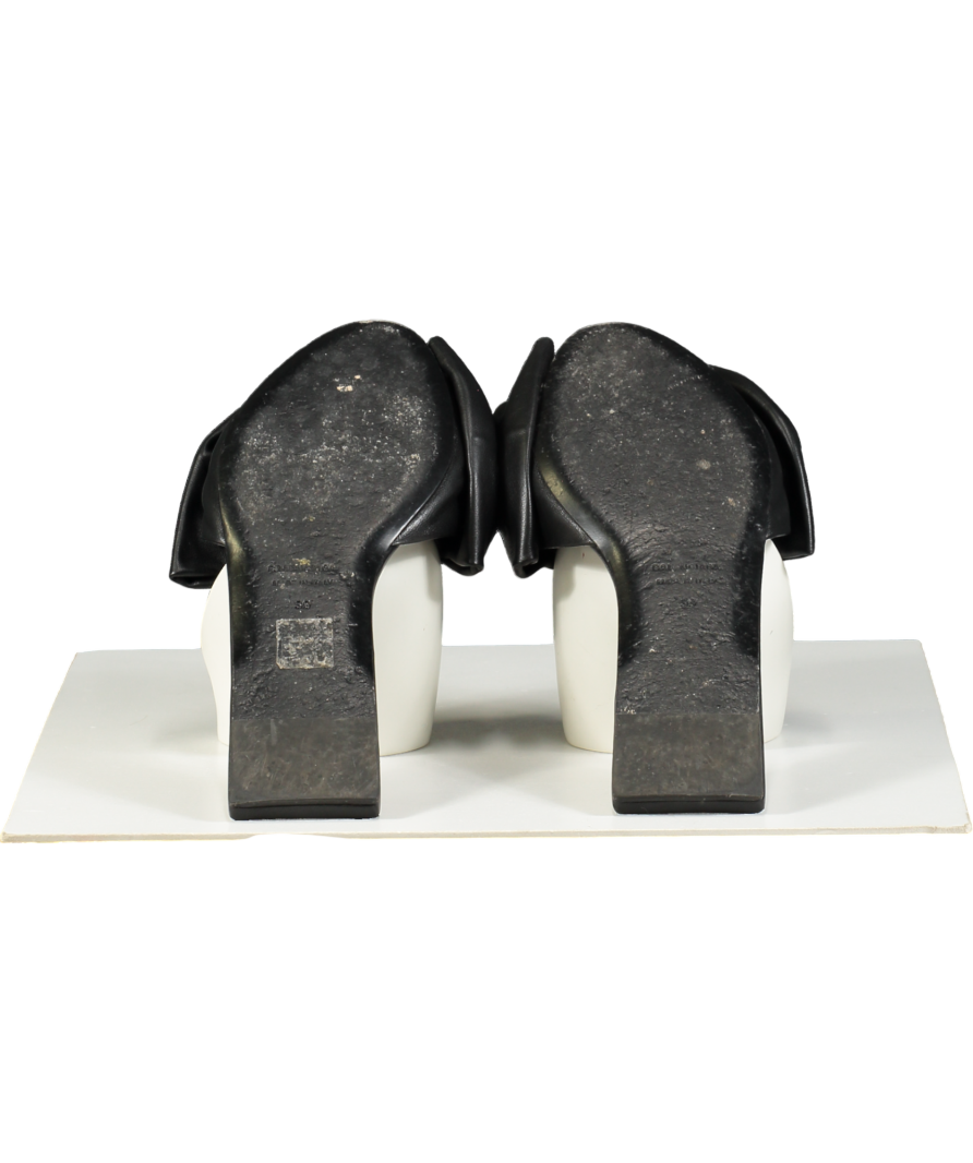 Balenciaga Black Calfskin Square Bow Mules UK 6 EU 39 👠