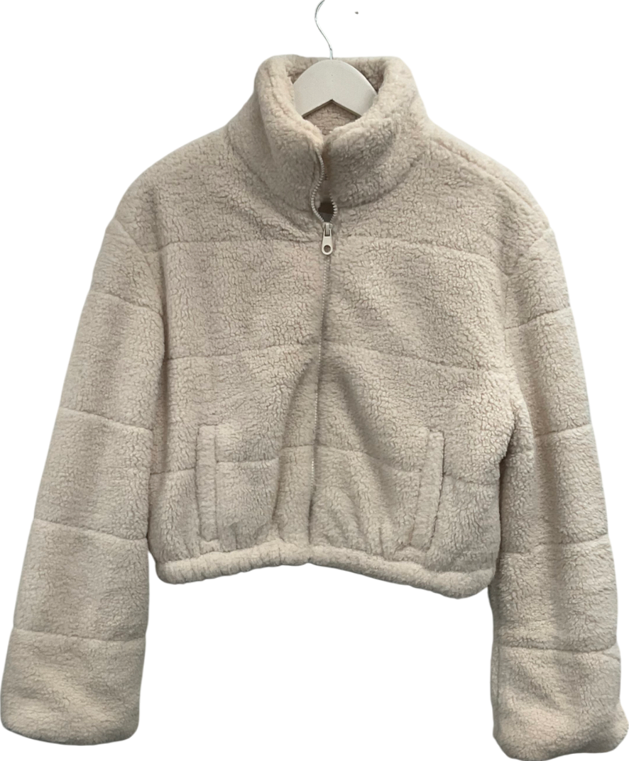 Fashion Nova Cream Sherpa Coat UK L