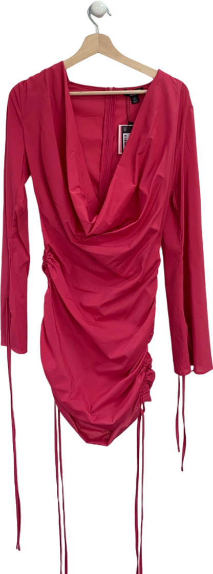 Hot pink bodycon dress long sleeve online