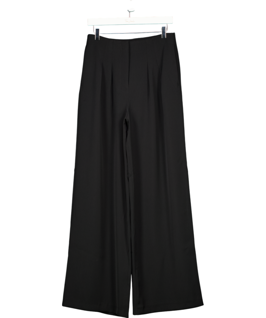 French Connection Black Wide Leg Pleated Trousers UK 10