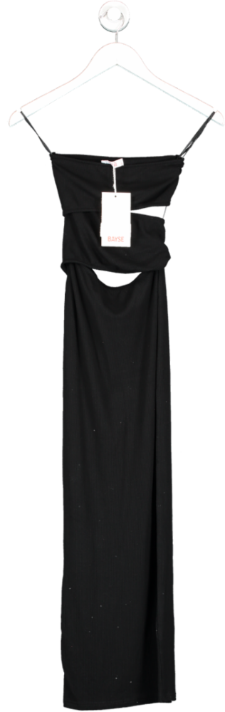 Bayse Black Mattise Midi Dress UK XS