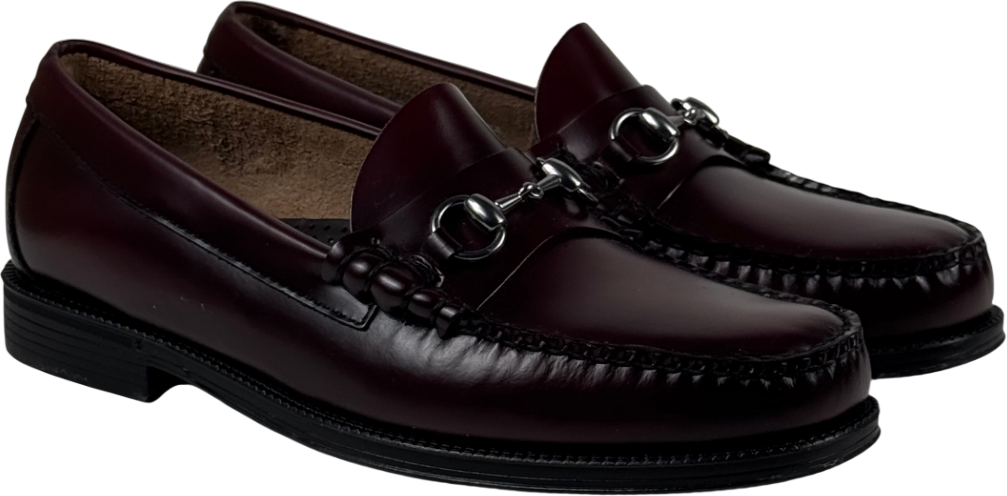 G.H.BASS WEEJUNS Lincoln Horsebit Loafers Wine Red Leather UK 8 EU 42 👞