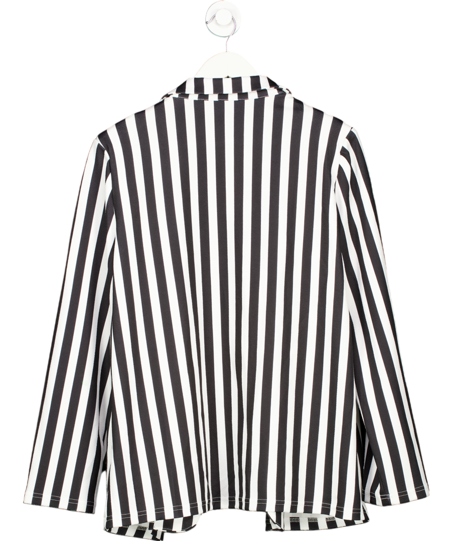 Emery Rose Women's Black And White Striped Long-sleeve Blazer UK L