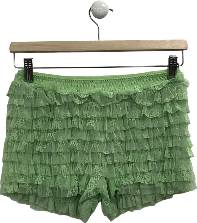 Free People Green Feeling For Lace Shorties UK XS