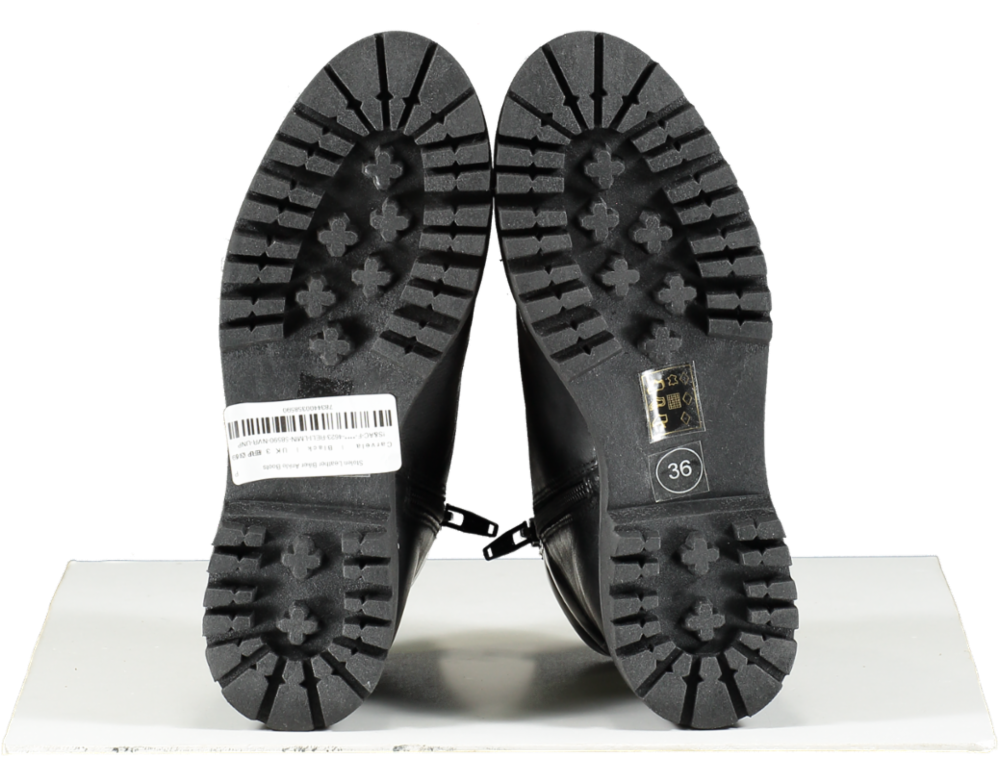 CARVELA Black Leather Biker Ankle Boots UK 3 EU 36 👠