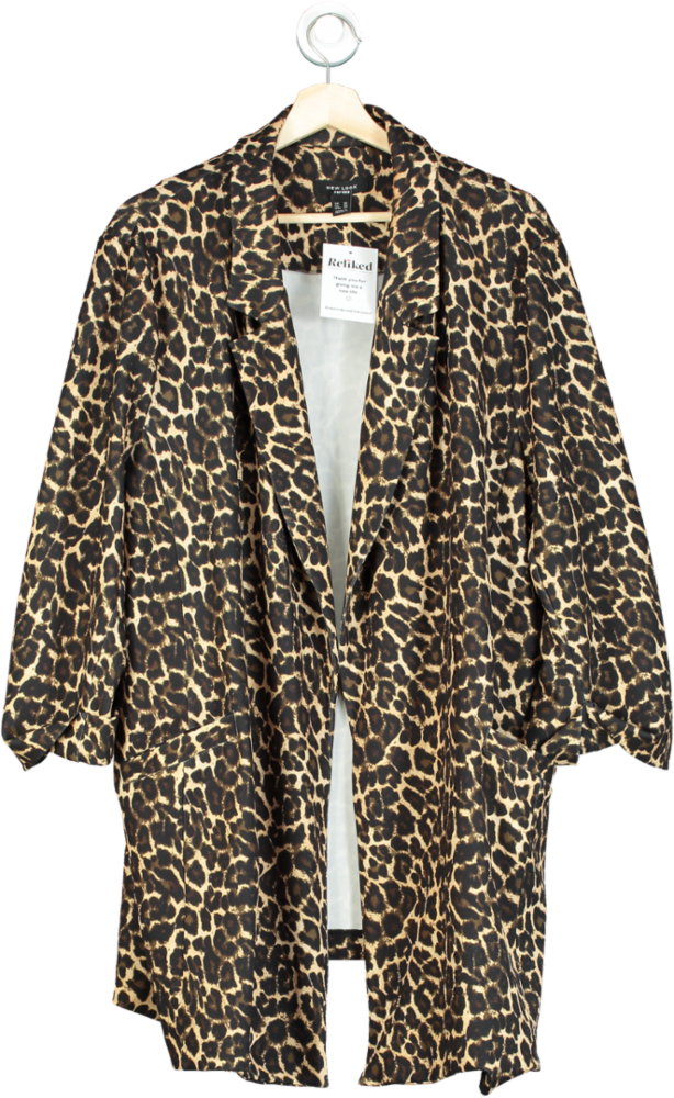 New Look Leopard Print Curves Coat UK 28